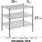 Regal Altair 21" Deep x 30" Wide x 27" Height Wire Shelving Kit | 3-Tier | NSF Commercial Storage Rack Unit