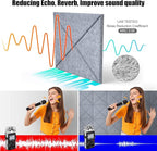Sonicism 12 Pack X-Lined Acoustic Panels with Self-Adhesive, 12"X 12"X 0.4" Sound Proof Foam Panels, Decorative Soundproof Wall Panels, Sound Absorbing Tile for Home & Offices, Gray