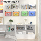 X-cosrack Detachable Hanging Wall Files Organizer & 8-Tier Metal Folder Wall File Holder with Tag Slot Mounts on Wall and Door for Office, Home, and Work Easy Organizing,Black(Patent Pending)