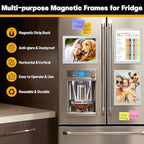 VAIIGO 5Packs Magnetic Frames for Refrigerator - 8.5x11 Magnetic Sign Holder with Metal Surface - File/Paper/Document Holder & Photos/Picture/Poster Frame for Home/Office (Silver)