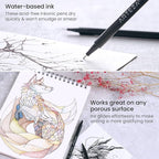 ARTEZA Inkonic Fineliners Pens, Set of 72, 0.4 mm Fine Tip Markers, Water-Based Art Pens for Drawing, Sketching, Journaling, Calligraphy