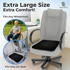 SelectSoma Super Large Gel Seat Cushion for Long Sitting - 18.5" x 17.5" - Breathable Cooling Design - Pressure Relief for Sciatica, Tailbone & Back - Office Chair, Wheelchair, Car & Truck Cushion