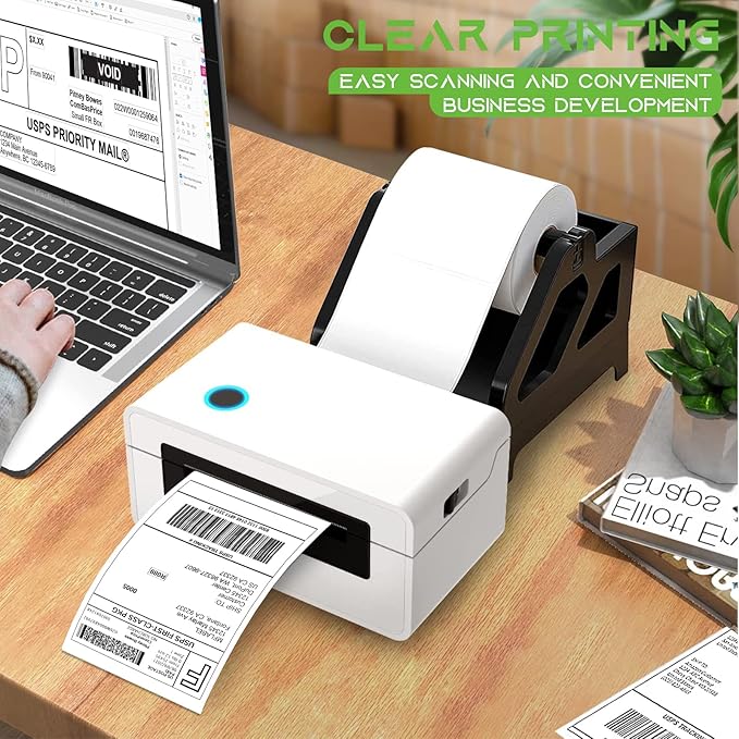 MFLABEL 4x6 Direct Thermal Shipping Labels - 10 Rolls of 450 Labels/Roll, Compatible with Zebra 2844/ZP450/ZP500/ZP505, USPS/FedEx/UPS/Amazon Shipping, Smudge-Resistant & Permanent Adhesive