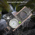 Anbte Compass Hiking Survival, IP65 Waterproof Metal Compass with Sighting Clinometer and Carry Bag, Multifunctional, Professional, for Camping Hunting Hiking Navigation