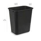 Amazon Basics Trash Can, Rectangular Commercial Office Wastebasket, 7 Gallon (Pack of 6), Black