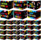 Honoson 24 Pcs Bulk Inspirational Privacy Folders for Students Cardboard Test Privacy Boards Motivational Words Desk Dividers Shield for Classroom School Study Supplies, 6 Styles(Colorful)