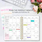 Undated Weekly and Monthly Planner – 12-Month To Do List Notebook Organizer with Goal & Habit Tracker, Spiral Bound Productivity Journal Ideal for Work, School & Home, 6.5" x 8.5", Wildfloral