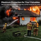 FLASLD Large Fireproof Document Bags, 24x12x12” Waterproof Storage Firesafe Bag, Fireproof Folder Safe Box for Cash, Valuables & Passport, Silicone Coating & Zipper Closure