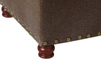 Decent Home 24'' Fabric Ottoman with Storage Rectangle Foot Rest Ottomans Stool for Living Room(Coffee)