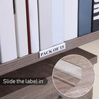 Containlol 15 Pieces Moveable Shelf Label Holders Clear Shelves Tags Moveable Library Markers Transparent Shelf Label Display Holder for Classroom Office Library Book Shelves(3.03 x 9.06 x 0.63 Inch)