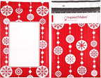 Bubble Mailers 6x9" - Red Snowflake Baubles with Writable Area - 25 Pack - Holiday Poly Padded Envelopes and Bubble Shipping Mailers