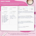 Clever Fox Self-Care Journal – Daily Reflection Notebook – Mental Health & Personal Development Planner, Meditation & Mood Log, A5 (Violet Blossom)