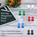 MHDMAG Magnetic Push Pins Powerful Push Pin Magnets for Fridge Whiteboards Calendars Maps in School & Office Pack of 32,Blue