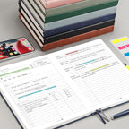 EMSHOI Meeting Notebook for Work with Action Items - 320 Pages B5 Thick Project Planner Agenda Organizer Work Notebook for Women Men Office Business, PU Leather Hardcover, 7.5" x 10", Dark Green