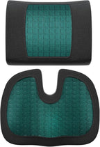 Amazon Basics Comfortable Seat Cushion & Lumbar Support for Office Chairs, Gel Enhanced Memory Foam, Pack of 2, Rectangular, Black