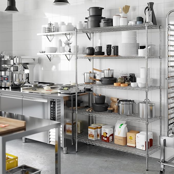 Regal Altair 18" Deep x 48" Wide x 74" Height Wire Shelving Kit | 5-Tier | NSF Commercial Storage Rack Unit