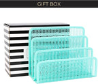 BLU MONACO Aqua Metal Mesh Letter Sorter for Desk| Modern Desk Organizer | Space-Saving Vertical Mail Holder | Office & Home Paper Organizer | Outgoing Mail Holder