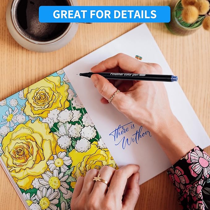 huesamhi Journal Planner Pens 36 Vibrant Colors, 0.4mm Fine Point Markers for Journaling -Smooth Writing, Ideal for Creative Writing, Bullet Journaling, and Students