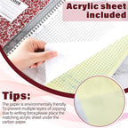 Affrolling 2 Pack Carbonless Lab Notebook Carbon Copy 8.5'' x 11'' 50 Sets of Pages 100 Pages Total Laboratory Engineering Chemistry Computation Notebook Science Grid Coil Binding(Wine Red and White)