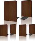 Brosisincorp Walnut Wood Book Ends for Shelves - Hand Polished Edges, Non-Skid Bookends for Heavy Duty Book Holders Office Desk Shelves Decorative Book Organizer, 6.69"H x 4.72"W x 3.94"L (3 Pairs)