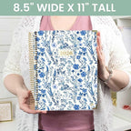 bloom daily planners HARDCOVER 2026 Planner (January to December) - 8.5” x 11” Weekly & Monthly Dated Agenda Organizer Book with Stickers & Tabs - Blue & White Floral