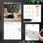 MICASA PRESS Shetland Sheepdogs 2026 Hangable Monthly Wall Calendar | 12" x 24" Open | Thick & Sturdy Paper | Holiday Gift | Cute Sheltie Puppy Dog Calendar 2026