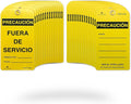 TRADESAFE Spanish Out of Service Tags, Fuera de Servicio - 30 Yellow Caution Sign with 30 Cable Ties, Durable 32 mil Vinyl, Caution Tags for Equipment Repair or Service, Accident Prevention