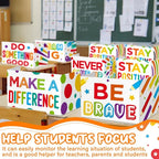 Honoson 24 Pcs Bulk Inspirational Privacy Folders for Students Cardboard Test Privacy Boards Motivational Words Desk Dividers Shield for Classroom School Study Supplies, 6 Styles (Gorgeous)