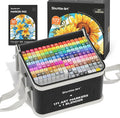 Shuttle Art 172 Colors Dual Tip Alcohol Based Art Markers,171 Colors plus 1 Blender Permanent Marker 1 Marker Pad with Case Perfect for Kids Adult Coloring Books Sketching and Card Making