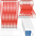 100 Pcs Lanyards for ID Badges and 100 Pcs Clear Name Tag Holders Reusable Lanyard with Clip Plastic ID Card Badge Holder Name Badges for Adults Kids Business School Office Supplies (Red)