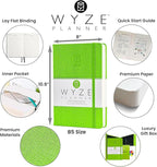 Wyze Planner Undated Daily Planner – 1-Year B5 Productivity Organizer with Two-Page Weekly Spread, Goal Setting, Habit Tracker, Weekly & Monthly Pages – Hardcover Time Management Notebook (Lime Green)