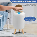 Pukomc 2 Pack Automatic Trash Can 12L /3 Gallon and 10L /2.64 Gallon Bathroom Trash Bin with Lid Touchless Small Smart Motion Sensor Garbage Cans for Kitchen, Bathroom,Living Room and Bedroom