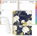 SUNEE 2026 Weekly and Monthly Planner - from January 2026 - December 2026, Daily Agenda Planner with Monthly Tab, Flexible Cover, Note Pages, Pockets, Bookmark, Spiral Binding, Vintage Floral, 6.4" x 8.3"