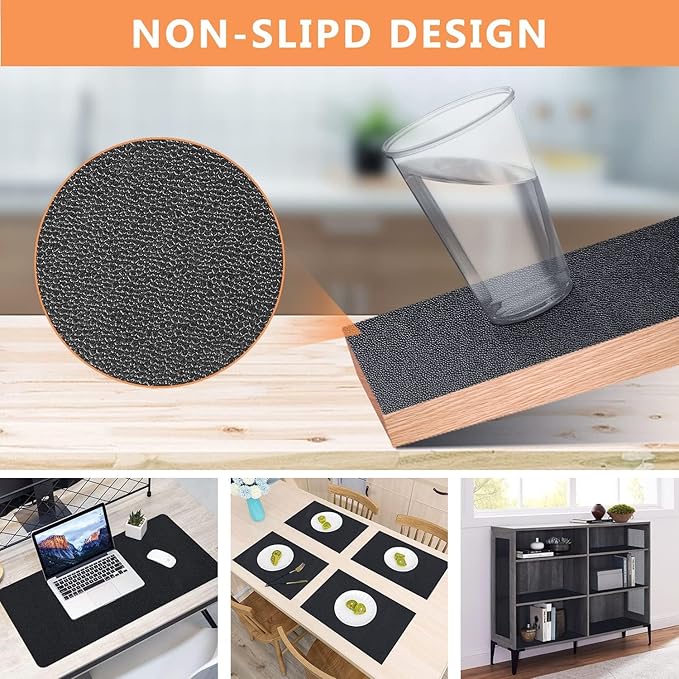 WochiTV Shelf Liner for Cabinets, Drawer Non Adhesive Non Slip Foam Mat for Kitchen, Pantry, Bathroom, Cupboard, Garage, Closet, Shelves, Drawer, Tool Box, Black 13.78 x 78.7 inches