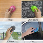 SITHON 4 Pieces Magnetic Microfiber Shag Whiteboard Eraser, Washable Microfiber Shag Dry Erase Board Eraser for Markers, Chalk, Home and Office (Gray/Green/Blue/Pink)