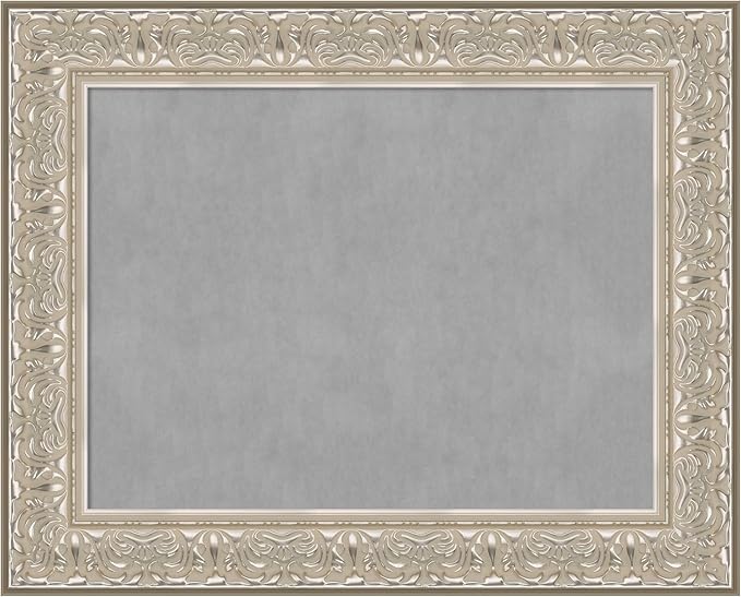 Amanti Art Silver Framed Magnetic Board 25x31 Medium Vision Board for use with Magnets, 100% Metal Sheet to Display Items as Office Decor or for Home Organization in mudroom, Kitchen or Kids Room