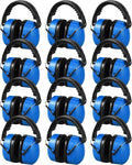 Copkim 12 Pcs Hearing Protection Ear Muffs NRR 28dB Noise Reduction Headphones Shooting Ear Protection Earmuffs(Blue)