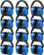 Copkim 12 Pcs Hearing Protection Ear Muffs NRR 28dB Noise Reduction Headphones Shooting Ear Protection Earmuffs(Blue)