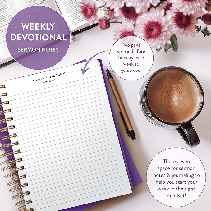 Christian Planner 2026 Daily Planner - Faith Based Monthly and Weekly Planner, Vision Board, and Habit Tracker - 2026 Calendar, Personal Organizer and Devotional Journal (Spiral, Ultra Violet)