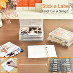 Photo Storage Box 5 x 7 Inches, 18 Inner Extra Large Photo Boxes with Dividers, Clear Acid-Free Photo Storage Containers with Handle, Photo Organizer Craft Keeper for Photo,Craft,Stamp,Sticker,Seed