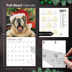 MICASA PRESS Bulldogs 2026 Wall Calendar 12 Month | 12" x 24" Open | Thick & Sturdy Paper | Holiday Gift | Cute Puppy Dog Calendar 2026