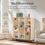 Best Choice Products 9-Cube Bookshelf, 3-Tier Wood Storage Bookcase W/Legs, 11in Shelf Opening, Cube Organizer, Living Room, Office, Nursery - Light Oak