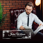 SalaGraphics Custom Engraved Acrylic Name Plates for Desks, Office Desk Plate Personalized, Decor Nameplate, Nurse Manager Employee Teacher Appreciation Gifts, Accessories (Flowers E)