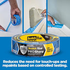 ScotchBlue PROSharp Painter's Tape 1 Inch Wide (0.94 in x 60 yd) 1 Roll Blue Tape Protects Surfaces and Removes Easily, Edge-Lock Tape for Indoor and Outdoor Use (2093+-24EC)