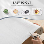 ALIUNI Drawer and Shelf Liner, Non-Slip Kitchen Cabinet Liners Non-Adhesive Thick Strong Grip Waterproof Washable Mats Protect Dresser Shelves Cupboard Bathroom Cabinets, White, 18 in X 10 FT