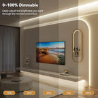 PAUTIX COB LED Strip Lights,UL Listed Dotless LED Lights with RF Remote,16.4ft Natural White 4000K Super Bright Dimmable Flexible Diffused LED Tape Light,Kitchen Cabinet,Office,Stairs,Shelf Lighting