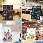 Laerjin Acrylic Sign Holder 4 x 6 - 16 Pack Slanted L-Shaped Photo & Menu Display Stand, Clear Plastic Frame with Side Loading Design - For Tabletop Signs in Cafés, Events, Retail