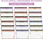 Desk Calendar 2026, 21 Months Calendar Runs from October 2025 to June 2027 - Large 17" x 12" Desktop/Wall Monthly Planner for Home School, or Office - Checkered