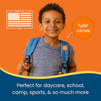 Name Bubbles - Basic Daycare Name Stickers for Kids (144 Count) - Personalized Waterproof Name Labels for School Supplies, Clothing Tags, Baby Bottles, All Ages - Washable Stick-On Labels (Split)