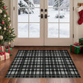 GENIMO Checkered Rug 27.5x44 inches Black and White Fine Plaid Outdoor Rug Buffalo Plaid Rugs Mat Fall Doormats Washable Rug for Front Porch Decor Indoor Entrance Patio Balcony Entryway